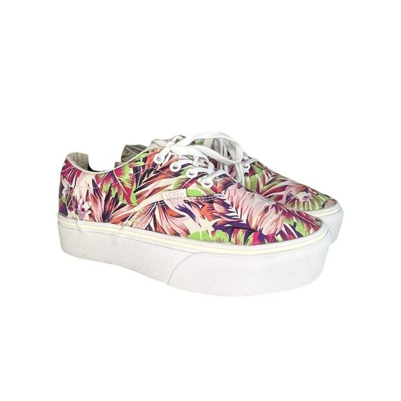 Womens Vans Doheny Platform Skate Sneakers Size 6 Floral Purple White - Picture 3 of 6